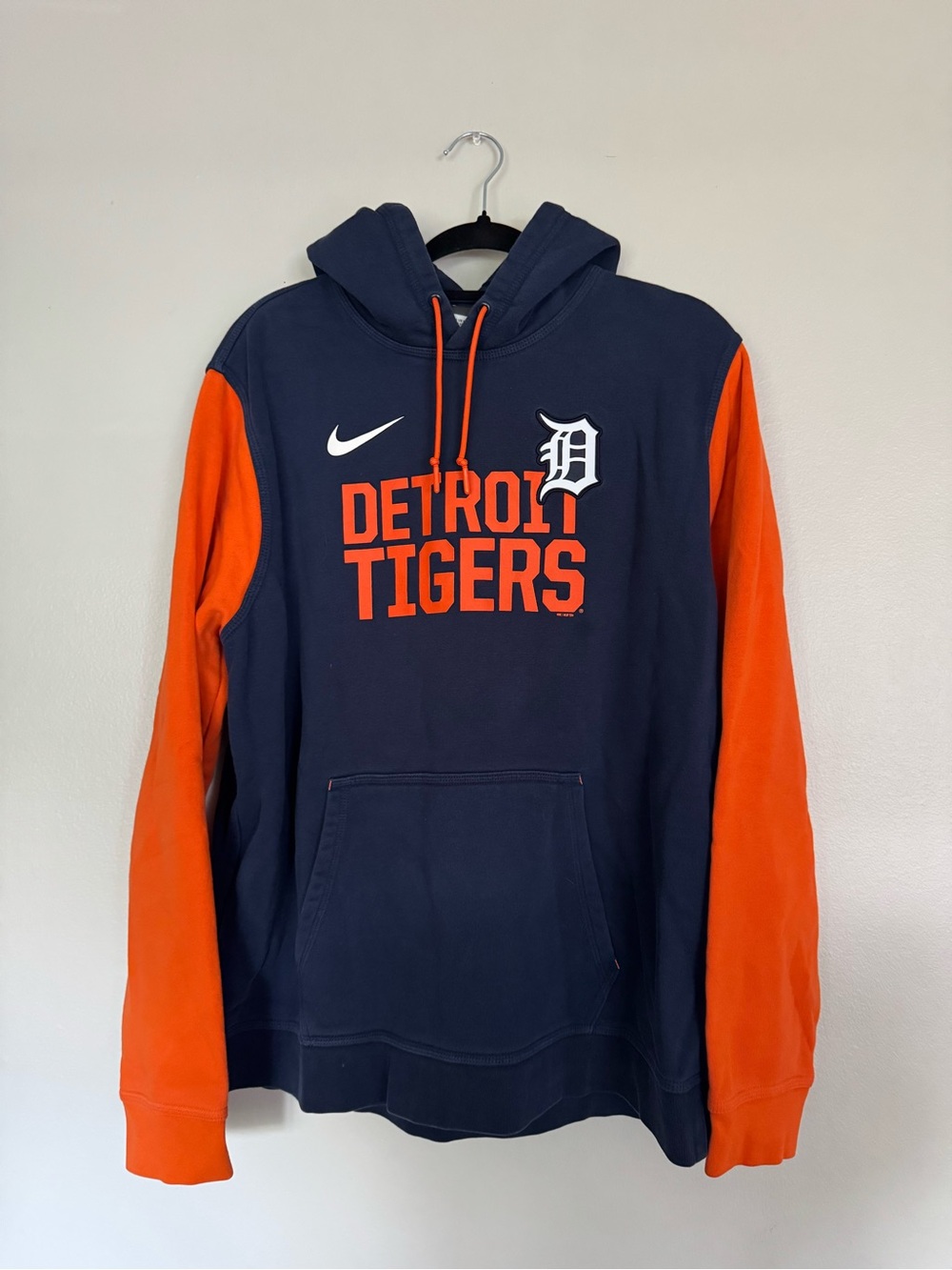 Nike Detroit Tigers Navy and Orange Pullover Hoodie